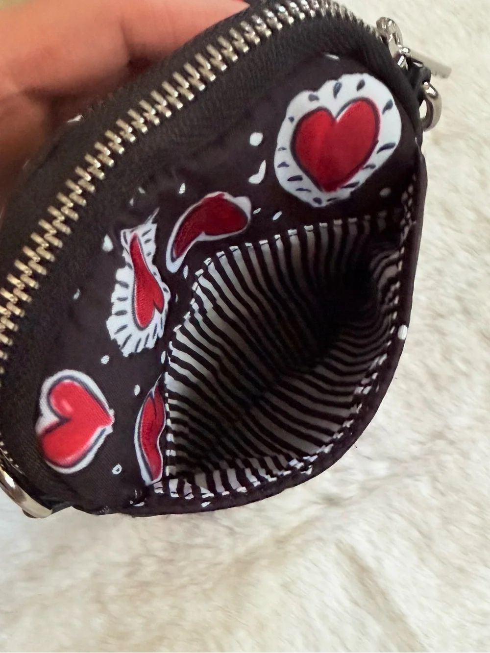 BRIGHTON NEW Hearts A Flutter Utility Bag Whimsical Crossbody Zipper Pouch NWOT